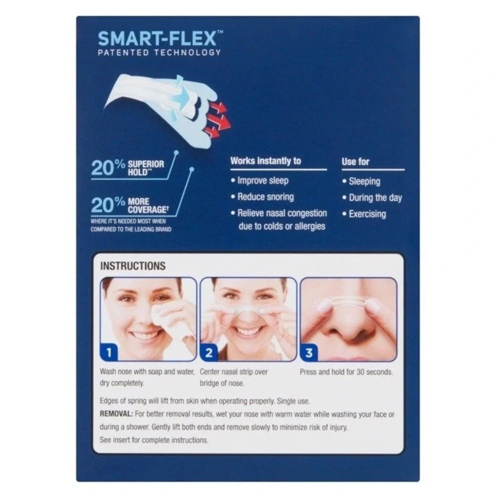 30 ct Equate NASAL STRIPS Sensitive Skin Medium Clear Breathing Snoring Support.